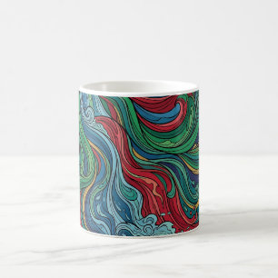 Abstract Waterfall Cascade Jewel Tone Coffee Mug