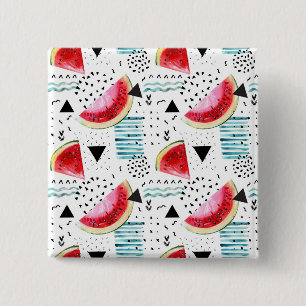 Abstract Watermelon Pattern 15 Cm Square Badge