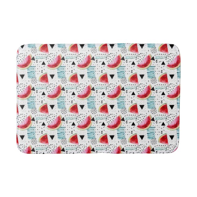 Abstract Watermelon Pattern Bath Mat (Front)