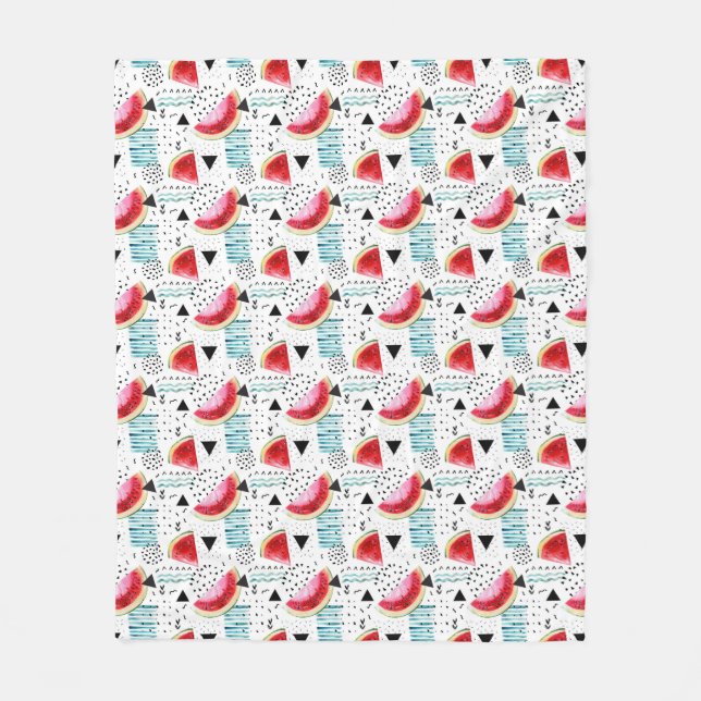 Abstract Watermelon Pattern Fleece Blanket (Front)
