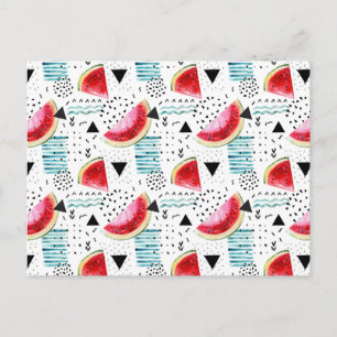 Abstract Watermelon Pattern Postcard