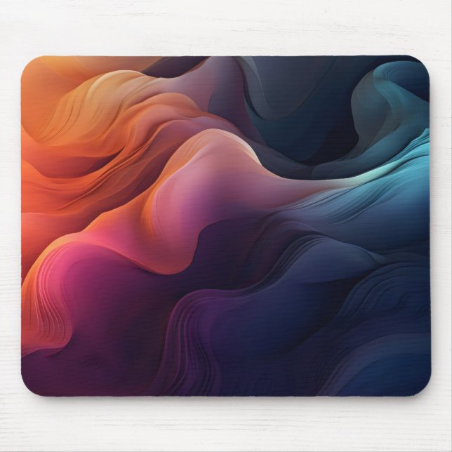 Abstract Wave Colourful Mouse Mat (Front)