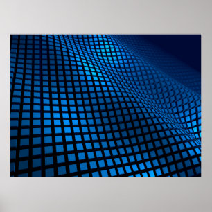 Abstract wave design blue poster