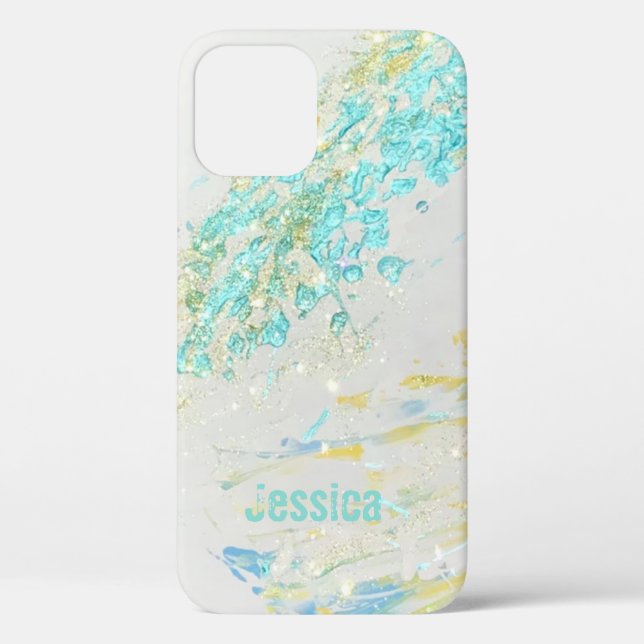 Abstract WaVe Turquoise  Personalised Art IPhone Case-Mate iPhone Case (Back)