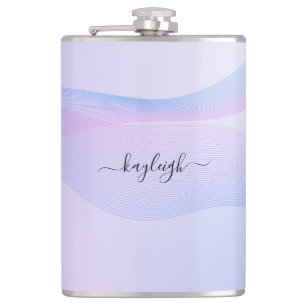 Abstract Wavelines Pink Blue Flask