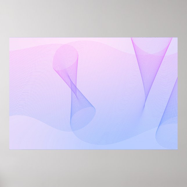 Abstract Wavelines Pink Blue Poster (Front)