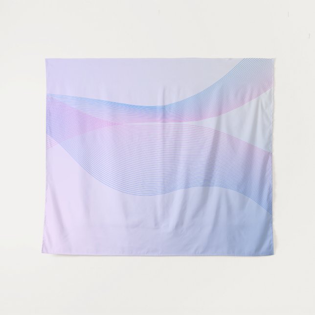 Abstract Wavelines Pink Blue Tapestry (Front (Horizontal))