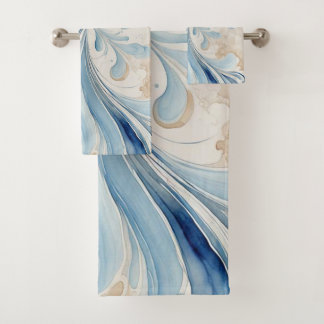 Abstract Waves 3 Bath Towels