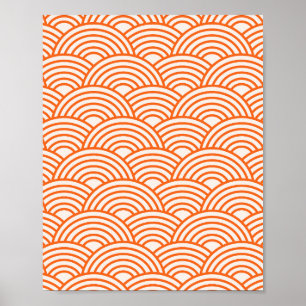 Abstract Waves Arches Orange Lines Poster