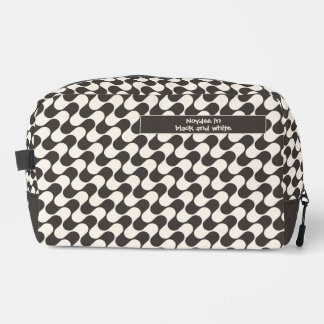 Abstract Waves Black and White with Text Dopp Kit