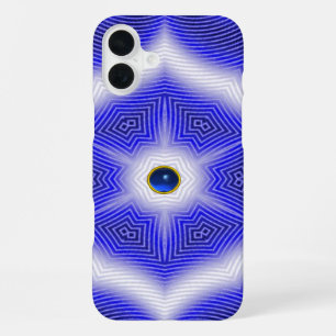 ABSTRACT WAVES,BLUE STAR AND SAPPHIRE GEMSTONE iPhone 16 PLUS CASE