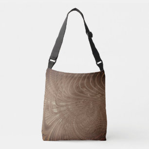 Abstract Waves Brown Crossbody Bag