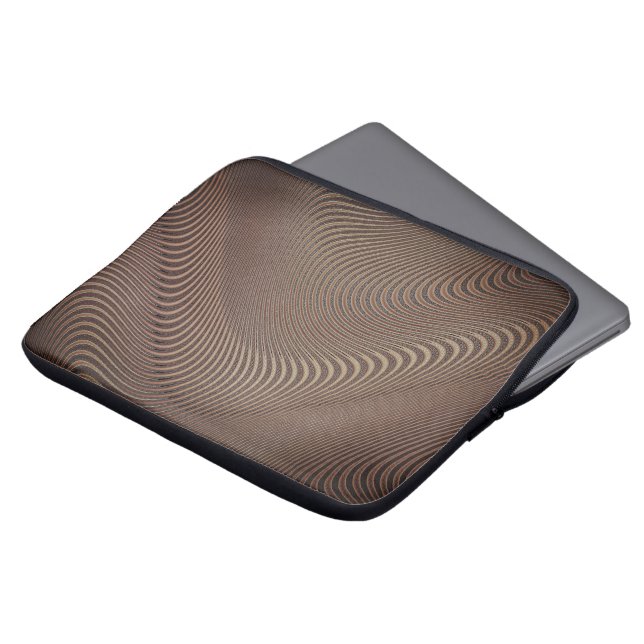 Abstract Waves Brown Laptop Sleeve (Front Top)