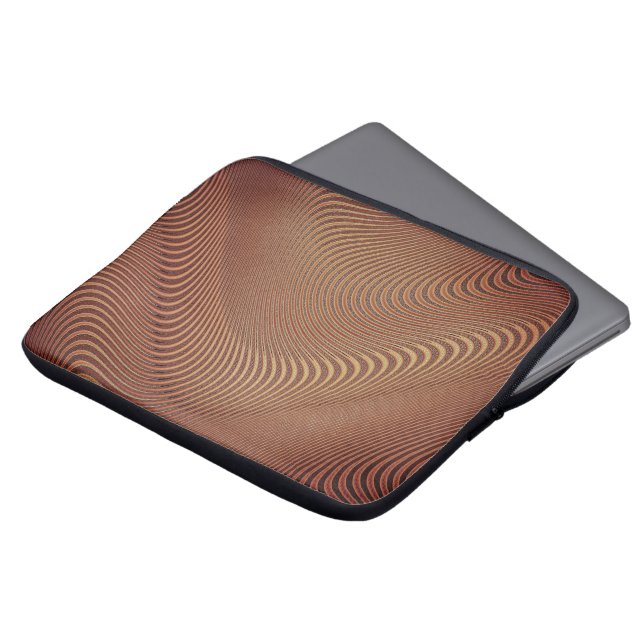 Abstract Waves Brown Laptop Sleeve (Front Top)