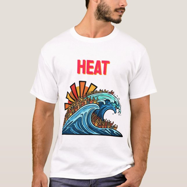 Abstract Waves Crowd "Heat Waves" Artwork Graphic  T-Shirt (Front)