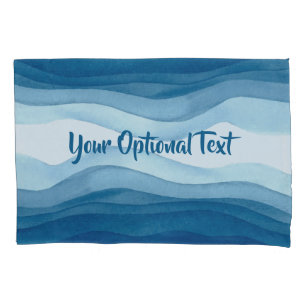 Abstract Waves custom text pillowcases