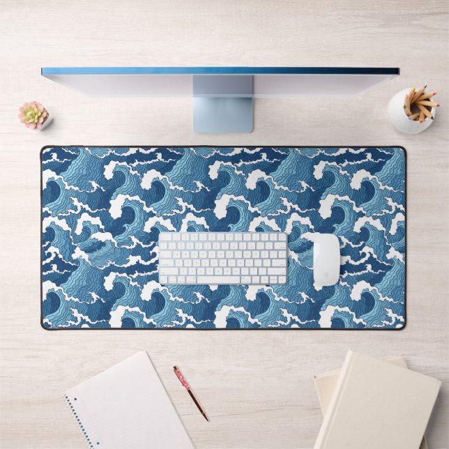 Abstract Waves Desk Mat (Office 1)