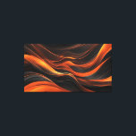 Abstract Waves In A Bend Of Black & Orange Canvas Print<br><div class="desc">Abstract waves in a blend of black and orange,  radiating warmth and vibrant energy against a dark backdrop.</div>