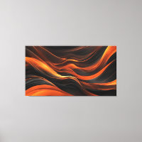Abstract Waves In A Bend Of Black & Orange