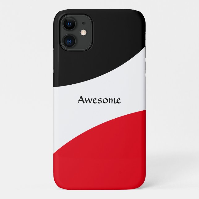 Abstract Waves in Black, Red and White Case-Mate iPhone Case (Back)