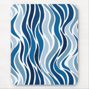 Abstract Waves in blues Mouse Mat