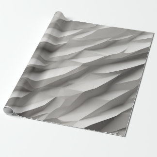 Abstract Waves in White Tones Wrapping Paper