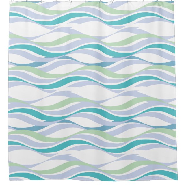 Abstract Waves Lavender ADD Background COLOR Shower Curtain (Front)
