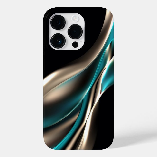 Abstract Waves  Luxury Gold and Green  Case-Mate iPhone Case (Back)
