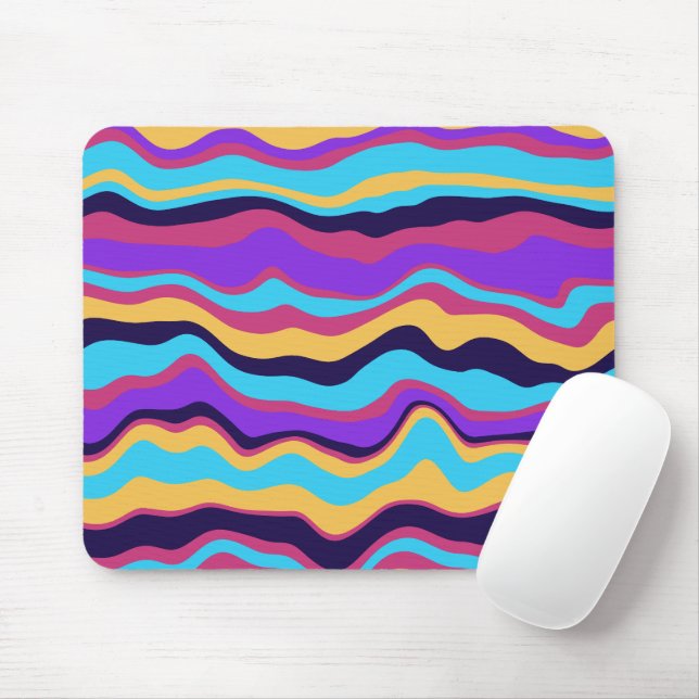 Abstract Waves Mouse Mat (With Mouse)