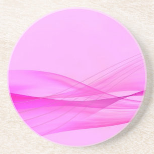 Abstract Waves On Pink Sandstone Coaster