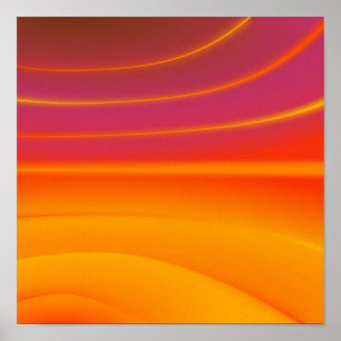 abstract waves orange canvas print