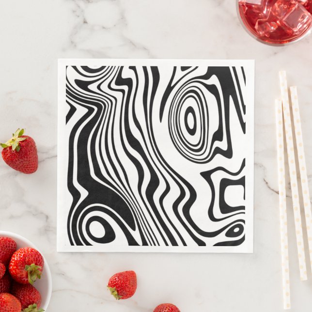 Abstract Waves Pattern Napkins - Choose Colours (Insitu)