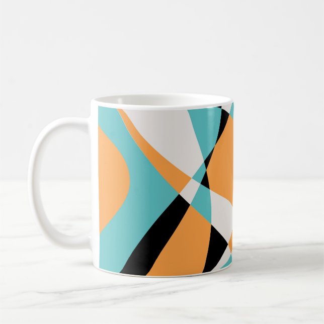 Abstract Waves Pattern Seamless Design Coffee Mug (Left)