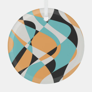 Abstract Waves Pattern Seamless Design Glass Tree Decoration