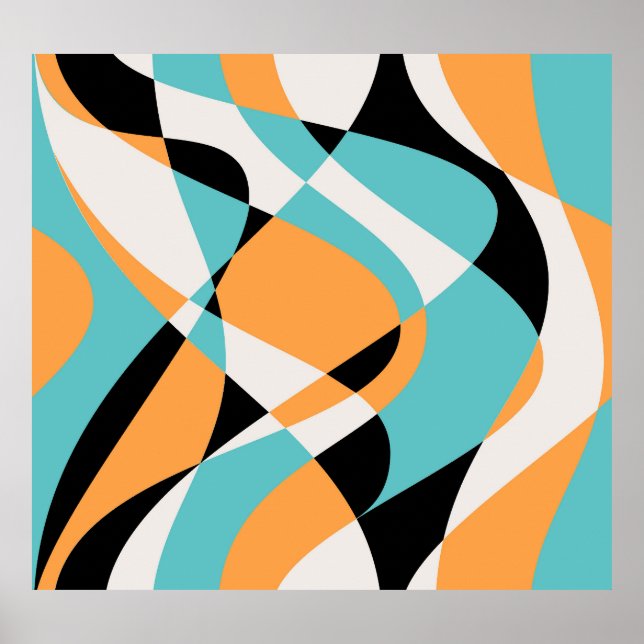 Abstract Waves Pattern Seamless Design Poster (Front)