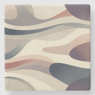 Abstract Waves Stone Coaster
