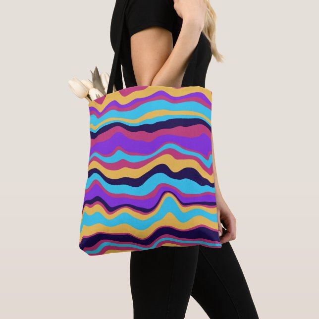 Abstract Waves Tote Bag (Close Up)