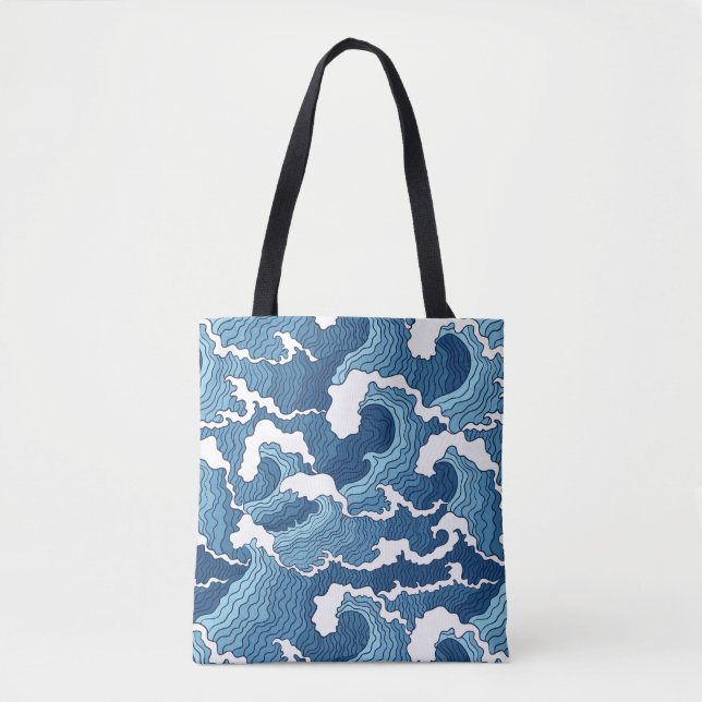 Abstract Waves Tote Bag (Front)