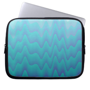 Abstract Waves Turquoise Blue Laptop Sleeve