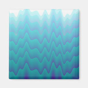 Abstract Waves Turquoise Blue Magnet