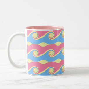 Abstract Waves Two-Tone Coffee Mug