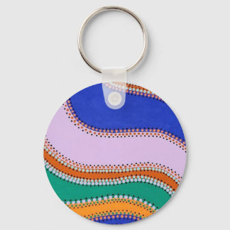 Abstract Waves Wireless Charger Key Ring