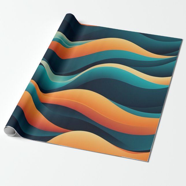 ABSTRACT WAVES WRAPPING PAPER (Unrolled)