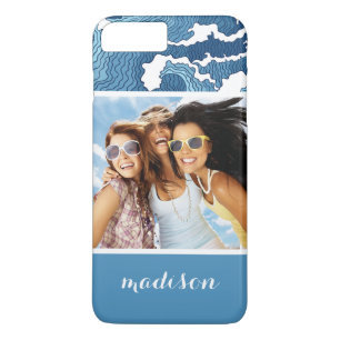 Abstract Waves   Your Photo & Name iPhone 8 Plus/7 Plus Case