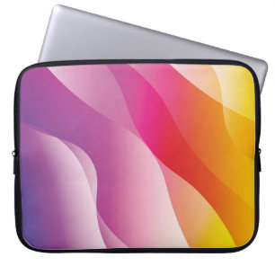Abstract Wavy Background. Illustration with Colour Laptop Sleeve