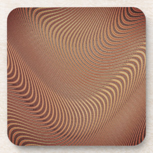 Abstract Wavy Brown Coaster