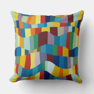 Abstract Wavy Colour Patchwork 291020 Cushion