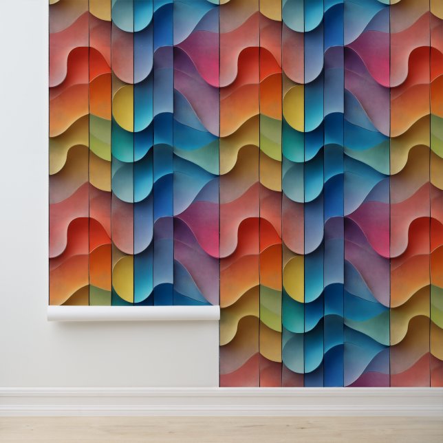 Abstract Wavy Colourful Pattern Wallpaper (Application)
