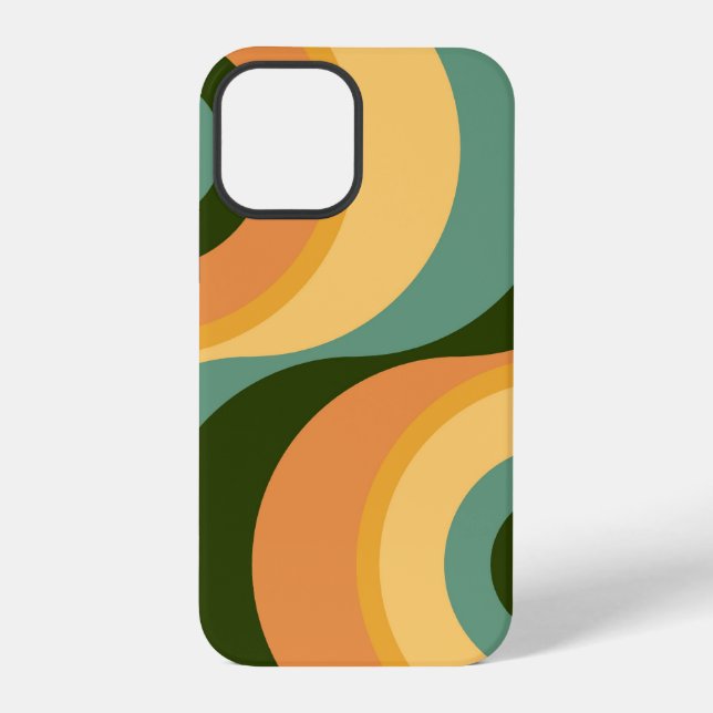 Abstract Wavy Colourful Retro #3 iPhone Case (Back)
