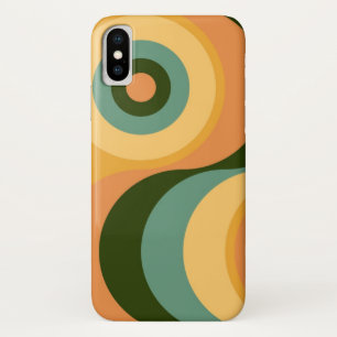 Abstract Wavy Colourful Retro iPhone X Case
